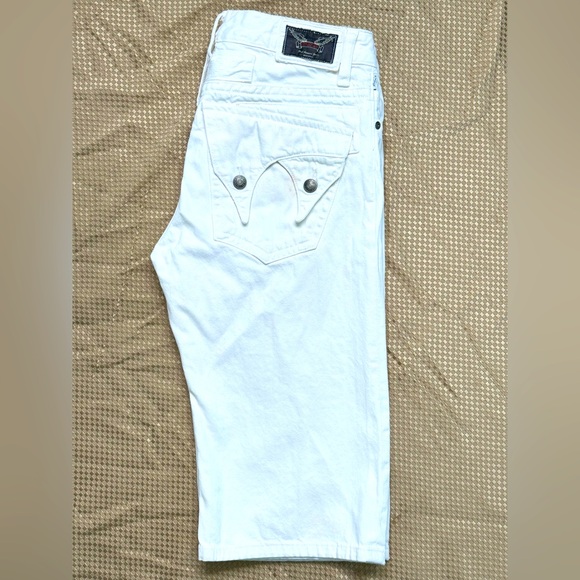 New Men's ROBIN'S JEAN Double Flaps Denim Shorts - Picture 2 of 9